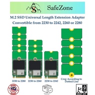 Universal M.2 SSD Length Extension Adapter Supports NGFF NVME SATA M.2 2230, 2242, 2260, 2280 SSD Co