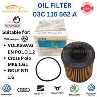 Volkswagen Polo 1.2 / CROSS Polo MK5 1.6L / Golf 1.6 GTI Oil Filter - 03C115562A