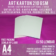 Art Karton 210 gsm A4 isi 50 lbr / Kertas Carton Paper Glossy 210 gram D3V!!