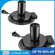 2Pcs Polished Metal Desktop/Hanging Light Bulb Socket E26/E27 Lamp Base, Screw Light Bulb Extension 