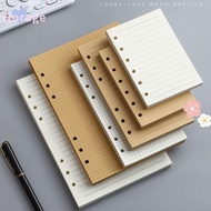 BORRAONE 80Sheets Notebook Refill Paper, Kraft Paper A5/A6/A7 Loose Leaf Paper, Simple Horizontal Li