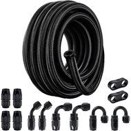 EVIL ENERGY 6AN Fuel Line Kit,6AN Nylon Braided Fuel Line Hose Connector Kit CPE 20FT Black