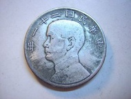 錢幣-中華民國二十一年孫中山帆船三鳥壹圓