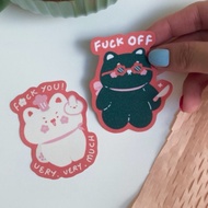 F Word Badass Glitter Die Cut Sticker