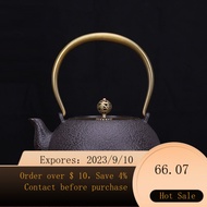 🔥Hot selling🔥 Japanese Style Fireplace Tea Cooker Iron Pot Cast Iron round Plain Uncoated Japanese Pig Iron Pot Kettle T