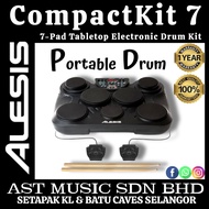 Alesis CompactKit 7 Portable 7-Pad Tabletop Electronic Drum Kit with Drumsticks &amp; amp Footswitch Pedals