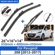 Wiper Blades for Peugeot 208 2012-2018 front wiper + rear wiper