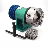 DIY Household Woodworking Lathe Spindle Assembly 80 Three-jaw Chuck Rotating Seat Flange Pulley Smal