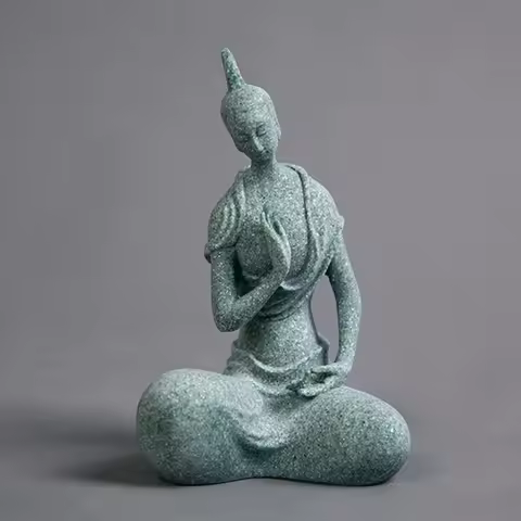 Fish Tank Buddha Sculpture Table Art Home Room Decoration for Living Room Bedroom Decor