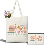 Just One More Chapter Canvas Tote Bag Library Book Bag Booktrovert Tote Bag Book Lover Tote Bag Canv