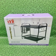 2 TIER DISH DRAINER BLACK 48.5X27X36CM TOP POINT (DR-3819/2)RAK PINGGAN DUA TINGKAT
