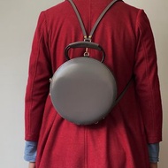 Zemoneni 手作 滿月後背包 手拎包 圓形可拆式背包