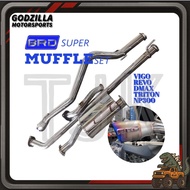BRD SUPPER MUFFLE SET WITH DOWNPIPE bangmood racing brd downpipe brd exhaust suitable hilux dmax tri