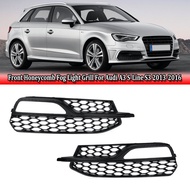 2X Front Honeycomb Bumper Fog Light Grill Cover For Audi A3 S-Line S3 2013-2016
