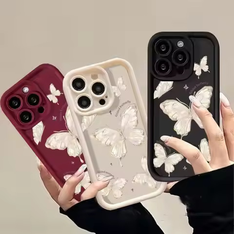Silver Butterfly Case For OPPO A52 A72 A92 A78 A58 A5 A9 2020 A91 A92S A94 A98 F23 F11 F9 Find X5 X3