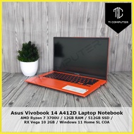 Asus Vivobook 14 A412D AMD Ryzen 7 3700U 12GB DDR4 RAM 512GB NVMe SSD RX Vega 10 2GB GPU Refurbished Laptop Notebook