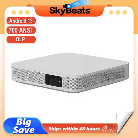 S500 Real 700ANSI DLP 3D Short Throw Projector 4K Decoding Android 13 2GB RAM Large Battery Portable