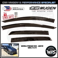 Honda Stream 2008 - Above (Rn6/7/8/9) WPS Mugen Door Visor (Free 3M Primer)