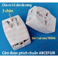 Phích cắm chuyển đổi ra 3 chân chéo chuẩn Úc-Trung Quốc-New Zealand