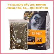 [Bịch 1kg] Hạt cho mèo S2 Pet V1V2 V3 đa dạng nhiều loại topping cho mèo mọi lứa tuổi giá siêu tốt