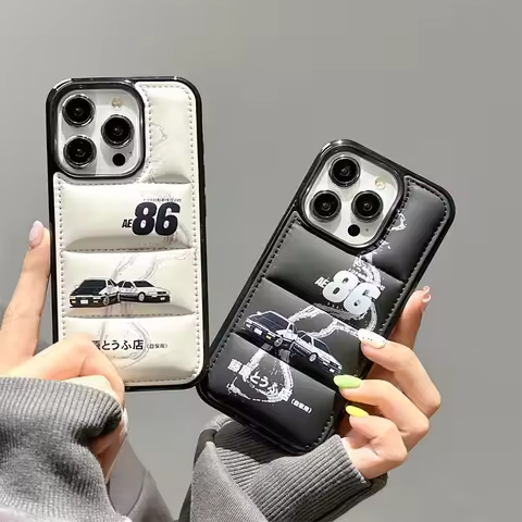 Anime Initial D AE86 Car Phone Case For iPhone 15 14 13 12 11 16 17 Pro Max Plus mini Plus Air Carto