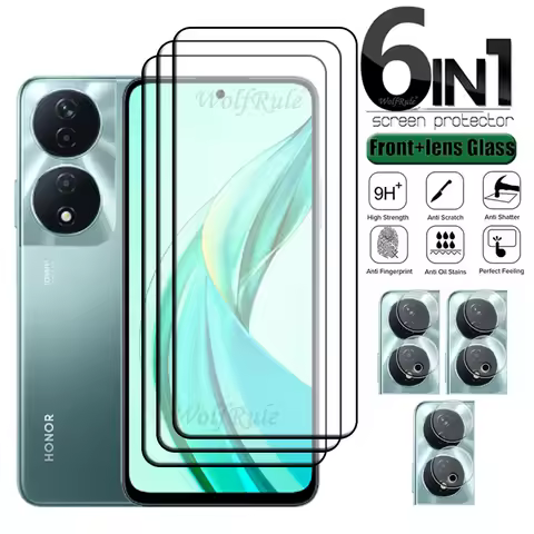 6-in-1 For Honor X7b 5G Glass For Hawei Honor X7b 5G Tempered Glass 9H HD Full Screen Protector For 