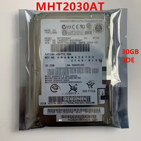 Original New HDD For Fujitsu 30GB IDE 2.5" 2MB 4200RPM 9.5MM For Internal Hard Disk For Notebook HDD