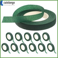 📎 12 Rolls of Dark Green Crepe Paper Floral Tape for DIY Artificial Flower and Bouquet Crafting
