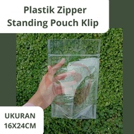 [ 50 Pcs ] Plastic Zipper Standing Pouch Clip 16 x 24 cm Double Seal 16x24 STONE PACKAGING