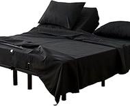 Kingnex Split Top King Sheets Sets for Adjustable Bed Soft Brushed Microfiber 4 Pieces Include 1 32-