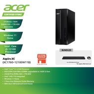 Acer Aspire XC1760-12100W11B Desktop PC ( i3-12100, 8GB, 1TB + 256GB SSD, Intel, W11 )