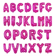 (16" inch) Pink w/ Heart Medium Size Letter Foil Balloon (Complete Alphabet) - Sophiapartyneeds