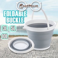 3L/5L/10L Portable Folding Bucket Collapsible Pail Water Container with Handle Car Washing Cleaning 