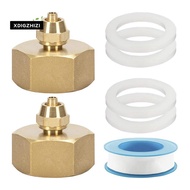 3/4inch to 1/4inch Hose Adapter Garden Brass 1/4inch to Irrigation Hose Adapter 2Pack with Washer Ru