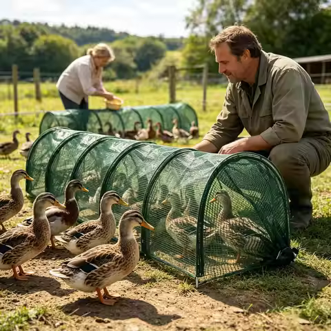 foldable chicken tunnel Flexible metal chicken cage Quick Installation for Ducks Geese Rabbits Small