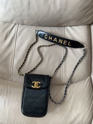 Chanel 迷你雙色條鏈袋/vip gift 手機袋