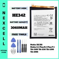 NEXCELL Bateri Serasi untuk Nokia X5 X6 5.1 Plus 6.1 Plus 7.1 TA1109 TA-1116 TA-1100 TA-1095 Battery