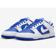 Ready stock SB DUNK Low Retro "Racer Blue" Fashion casual board shoes, white and blue men's shoes wo