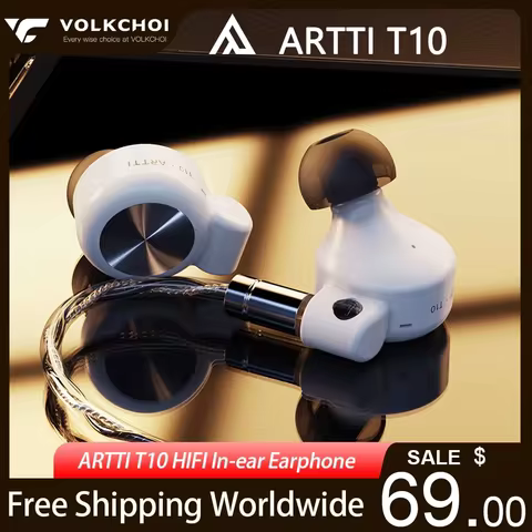 ARTTI T10 in-ear HIFI Earphone 14.2mm Planar Driver Headset with Detachable 0.78 2pin Connector 3.5/