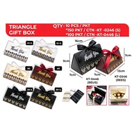 [Ready Stock] 10pcs | Triangle Gift Box Wt Ribbon | Kotak Kahwin | Kotak Gula | Door Gift | Goodies 