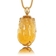 【正佳珠寶】黃水晶 頂級暴力黃 15.1g 招財貔貅 黃水晶吊墜