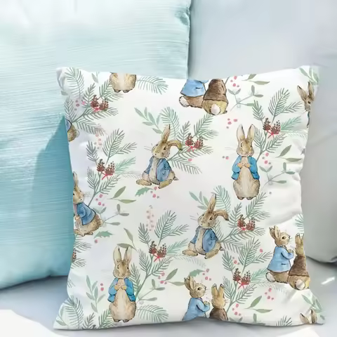 P-Peter Rabbit Pillowcase Cushion Cover Cushions Pillow Covers Decorative Duplex Printing Lounge Cha