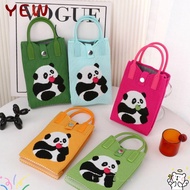YYE Knit Handbag, Mini Cute Shoulder Bag, Handmade Panda Cartoon High-capacity Knot Wrist Bag For Wo