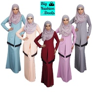 Muslimah Baju Kurung Muslim Wear Lace Baju Kurung Moden Plus Size [S-10XL] Muslimah Dress Baju Raya Baju Kurung Nursing