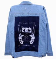 Jaket Jeans Pria Sablon Jacket Denim Printing Gambar Belakang M~Xxx