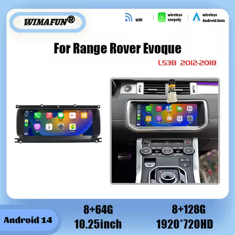 10.25" For Range Rover Evoque L538 2012-2018 Android 14 Car GPS Navigation Radio Multimedia Player W