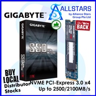 Gigabyte 1TB NVMe M.2 SSD PCI-Express 3.0 x4 / NVMe 1.3 (GP-GSM2NE3100TNTD) (Warranty 5years with Lo