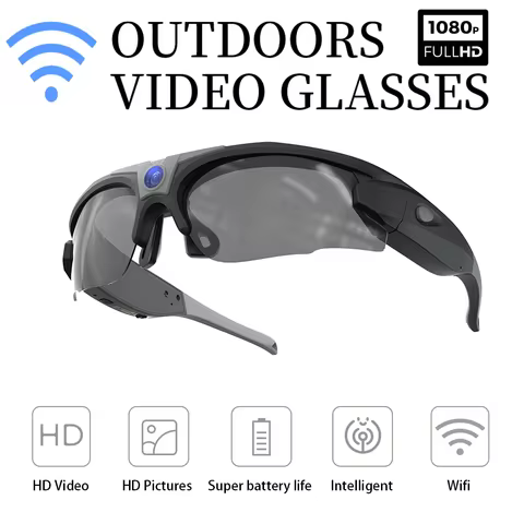 Mini FPV Camera FHD WIFI POV Video Sunglasses 1080P Sports Smart Glasses Outdoor Wireless Wearable E