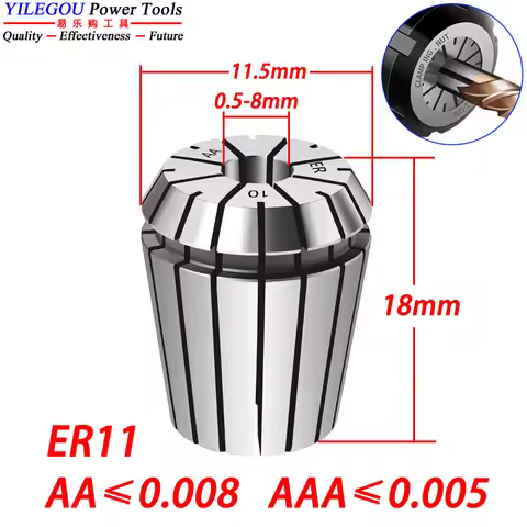 ER11 Collet AA ER Collet Chuck. ER11 Collet Precision 0.005. 0.5mm-8mm ER11 Spring Collet. High Prec