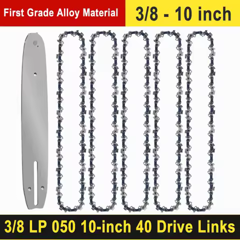 10 Inch Chain Saws for Cutting Wood 3/8" 40 Drive Link Mini Steel Chainsaw Chains Electric Chainsaws